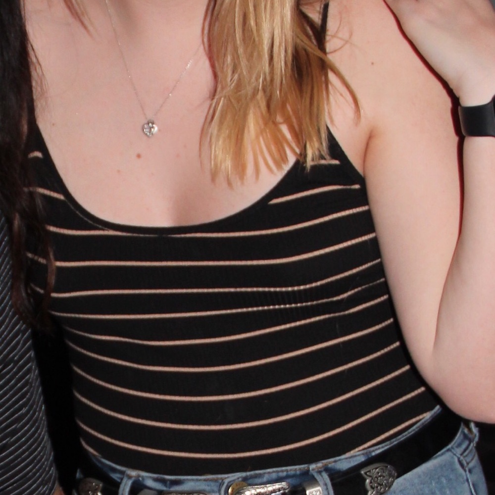 Striped tank top bodysuit